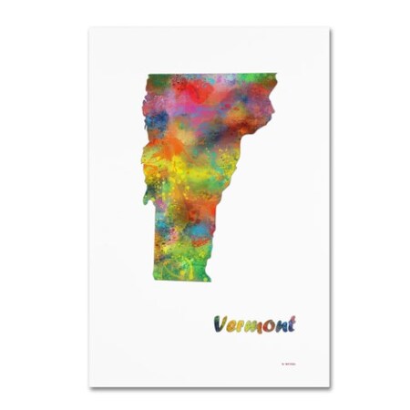 Marlene Watson 'Vermont State Map-1' Canvas Art,12x19